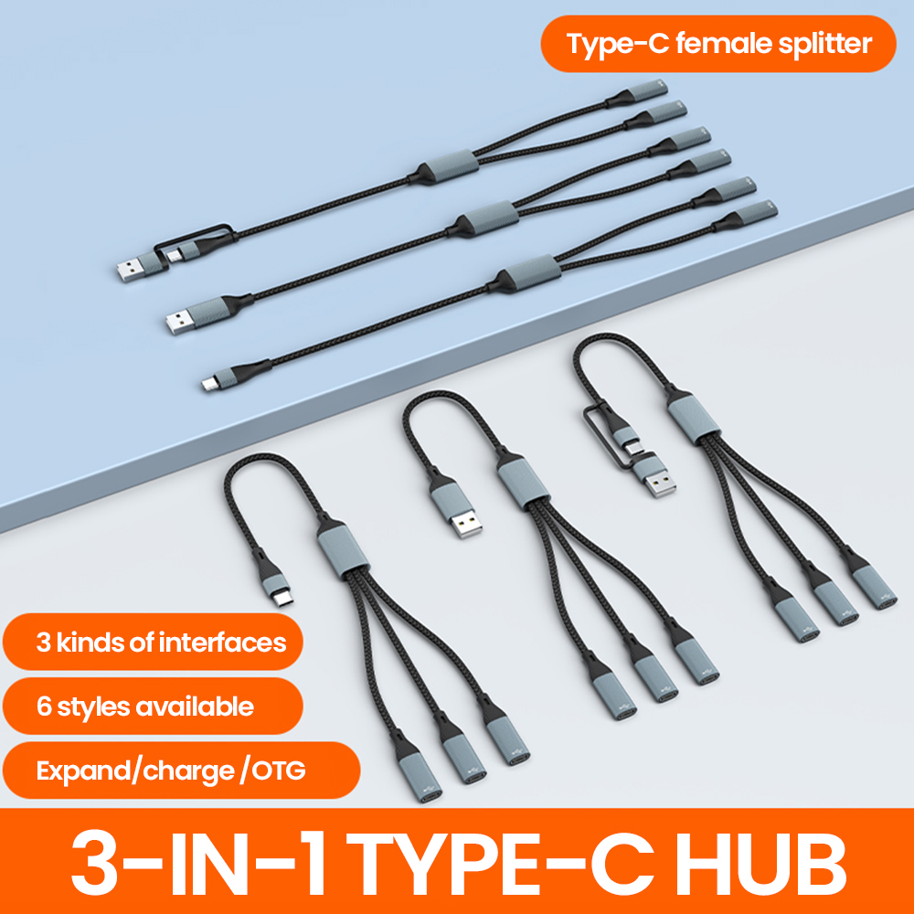 Cable Lock Laptop - 3 ใน 1 ประเภท C Hub