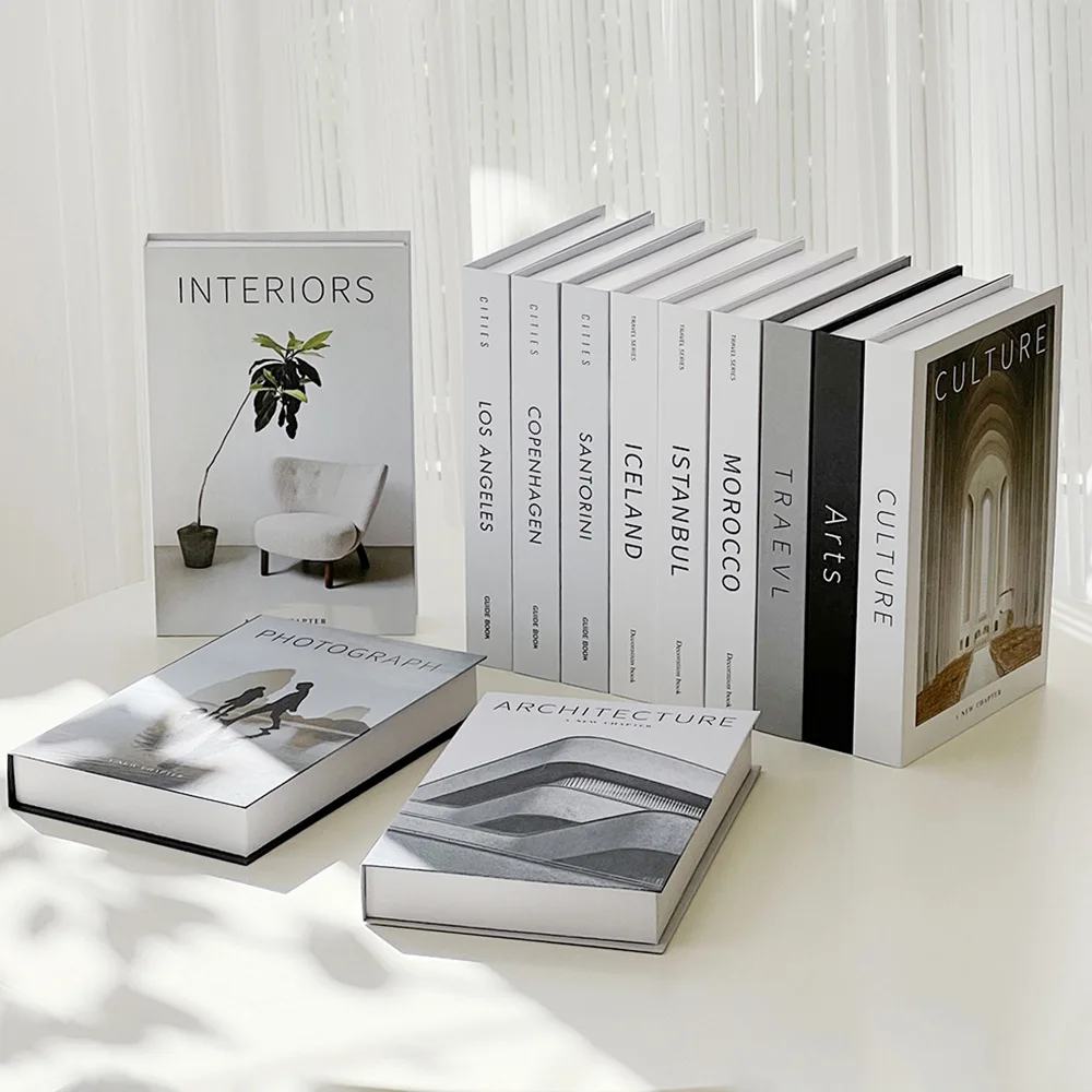 Office Technology - Minimalist Modern ตกแต่งหนังสือปลอม Props สําหรับห้องนั่งเล่นตกแต่งบ้าน Modern