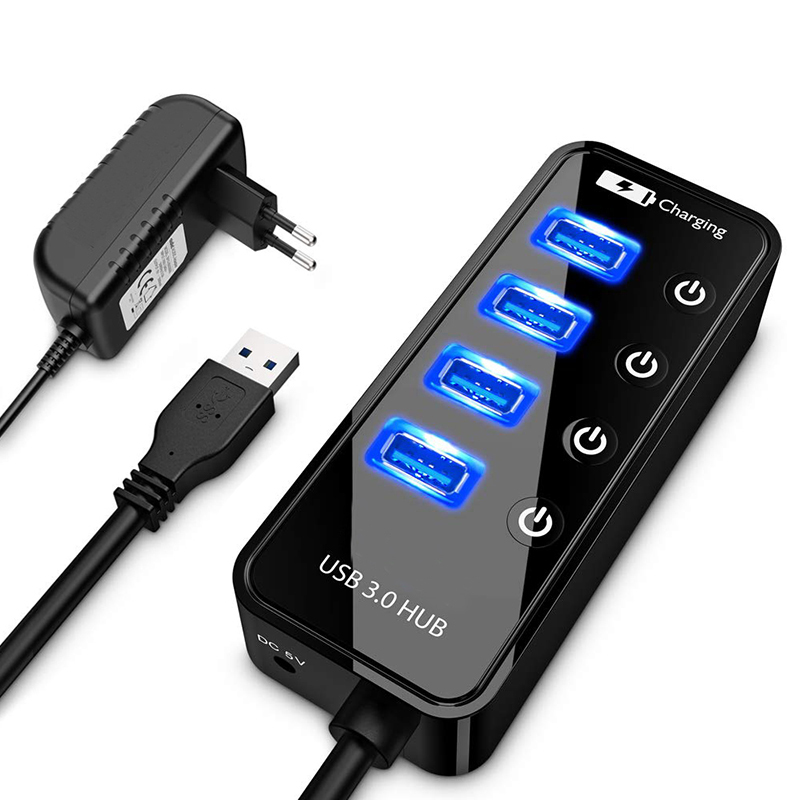 Cable Lock Laptop - USB HUB 3.0 4 พอร์ตชาร์จโทรศัพท์สมาร์ท Multi