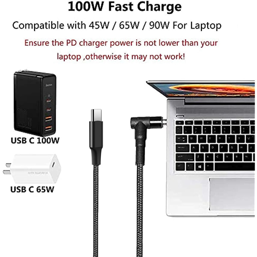 100W ประเภท C ถึง 5.5x2.5 มม.ส - Cable Lock Laptop บทวิจารณ์และราคา